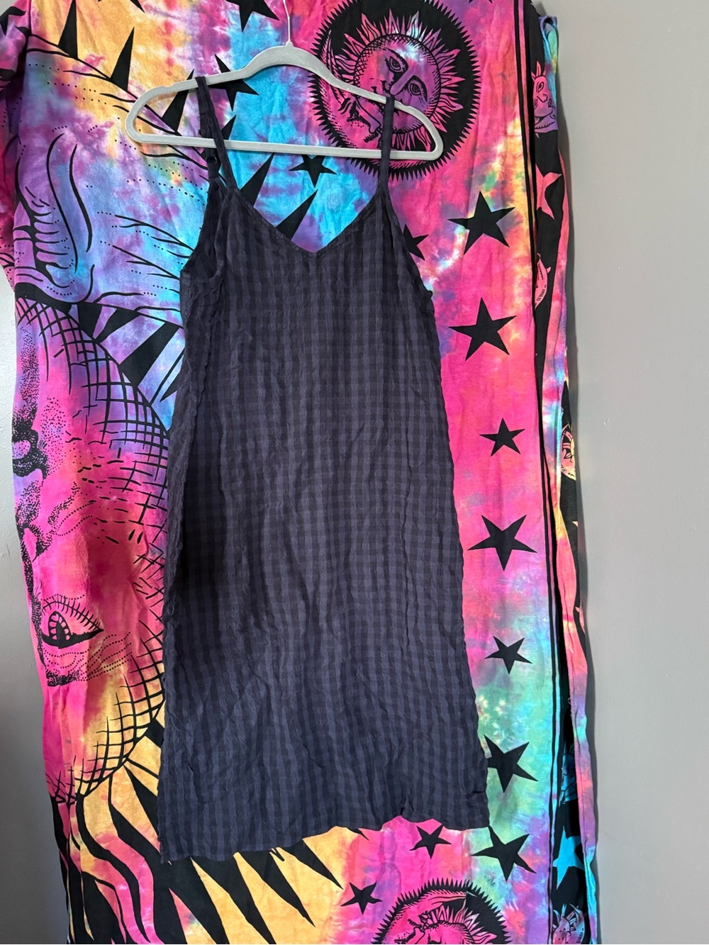 Target Black Mini Slip Dress with Subtle Stripe Texture